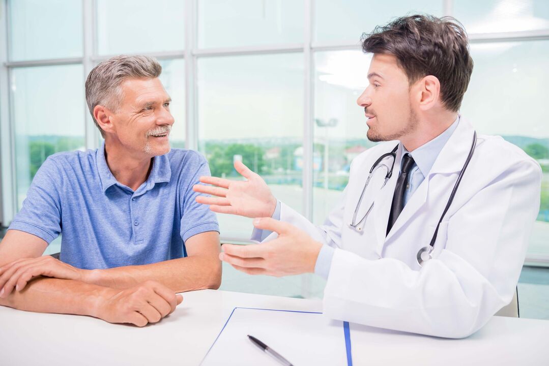 prostatitis patient in consultation with specialist